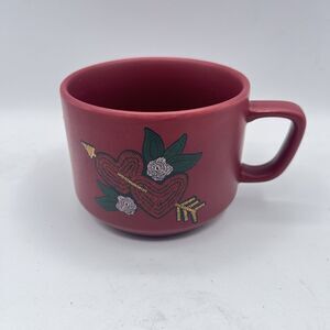 Starbucks 2018 Valentine's Day Double Hearts Ceramic Coffee Mug 12 Oz, Red